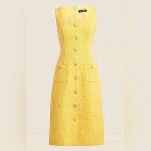 J. Crew Yellow Tweed Shift Dress size 4 NWT